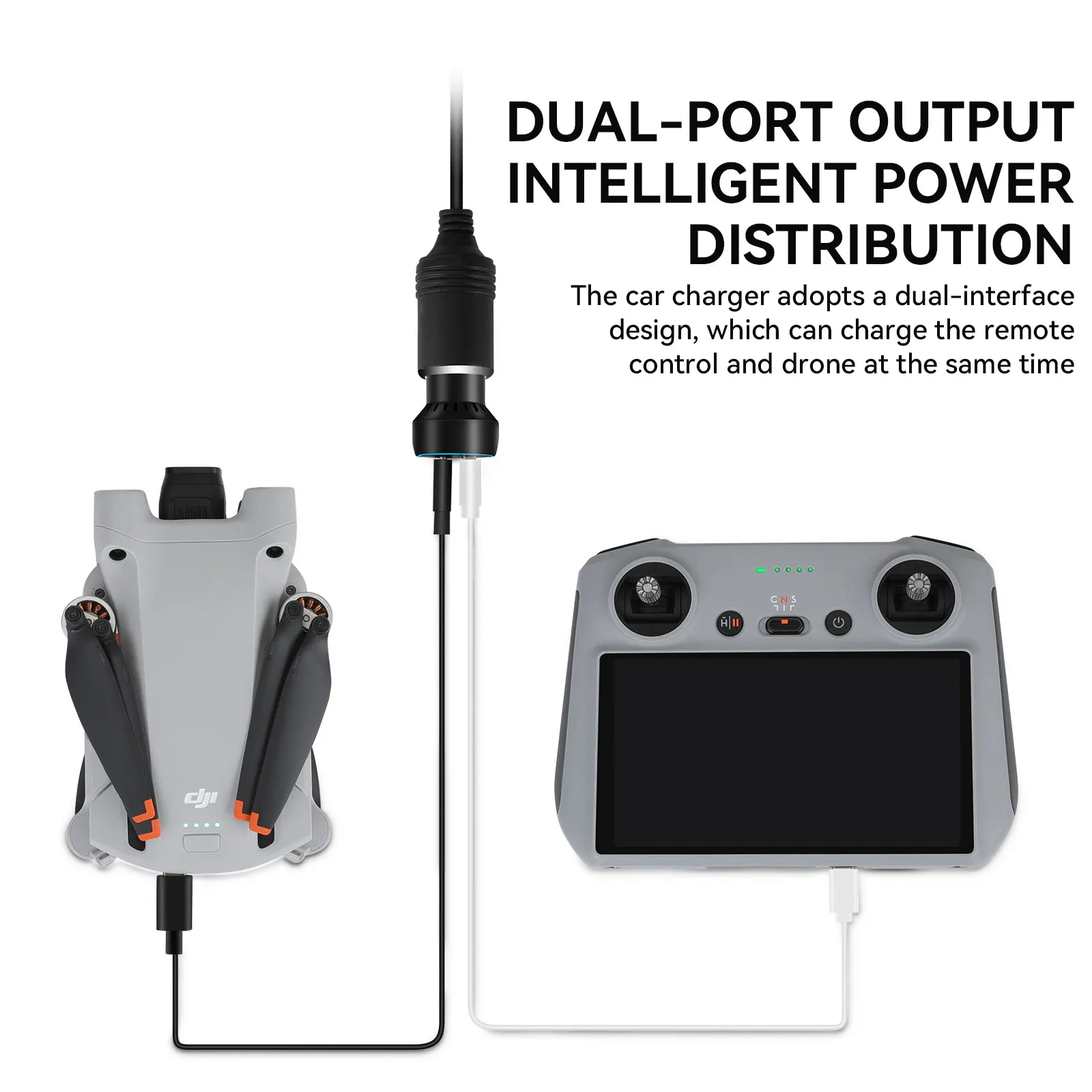 

Автомобильное зарядное устройство для DJI Mini 3 Pro, 48 Вт, супербыстрая зарядка QC3.0, автомобильное зарядное устройство с двумя портами для DJI Mini 2, аксессуары для зарядки