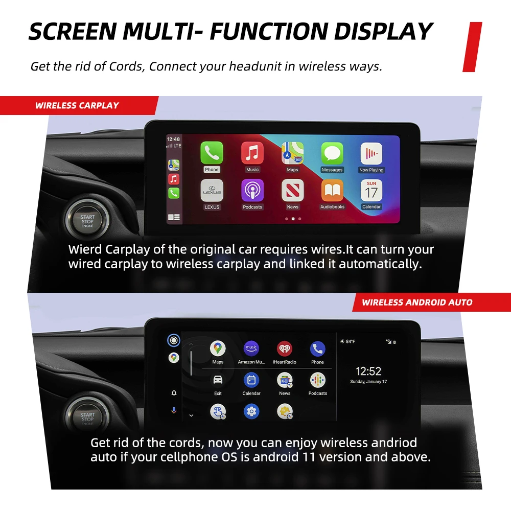 Дешево Carplay AI Box Android 10 Carplay Smart Box мультимедийный беспроводной Carplay беспроводной Android авто для Audi Skoda VW Citroen Toyotat