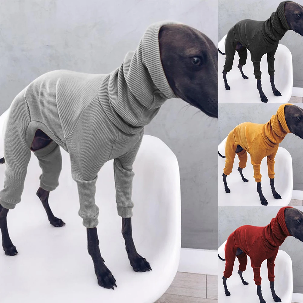 

Turtleneck Sweater Jumpsuit Four-legged Pullover Dog Fashion Clothes Italian For Winter For Pet Whippet Dogs Greyhound Rib Big