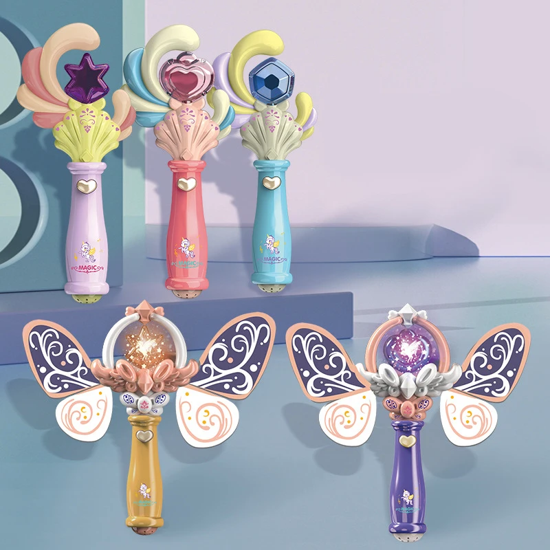 

Girl Glow Fairy Magic Wand Toy Led Light Magic Wand With Music Flash Hair Wand Creative Girl Princess Cosplay Party Props Gift