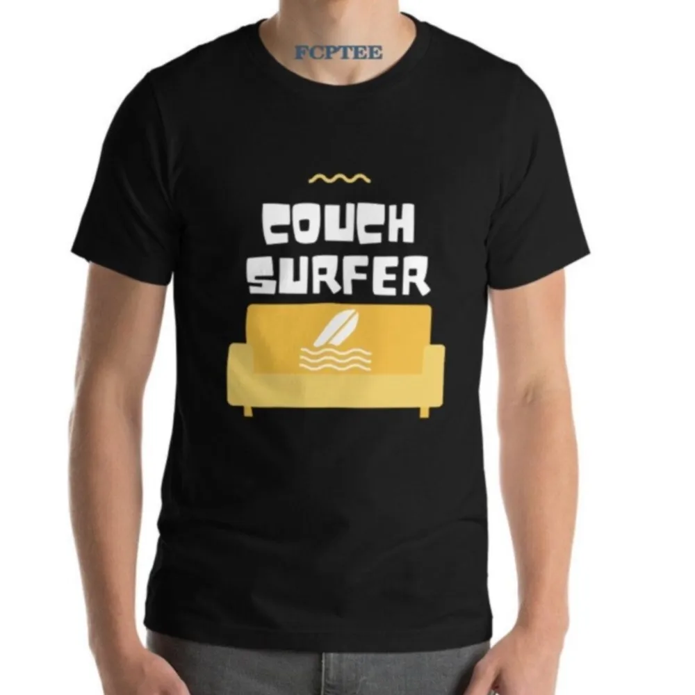

Couch Surfer T Shirt Funny Men Shirt Gift for Boyfriend New Trend Man Tee Shirts Original Streetwear Unisex Tops Travel Clothing