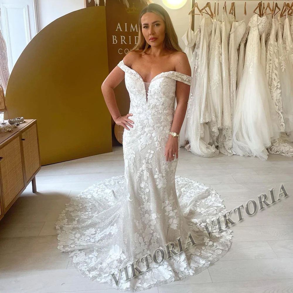 

VIKTORIA Luxury Mermaid Wedding Dresses For Women Bride 2023 Off Sweetheart Shiny Tulle Appliques Robe De Mariée Drop Shipping