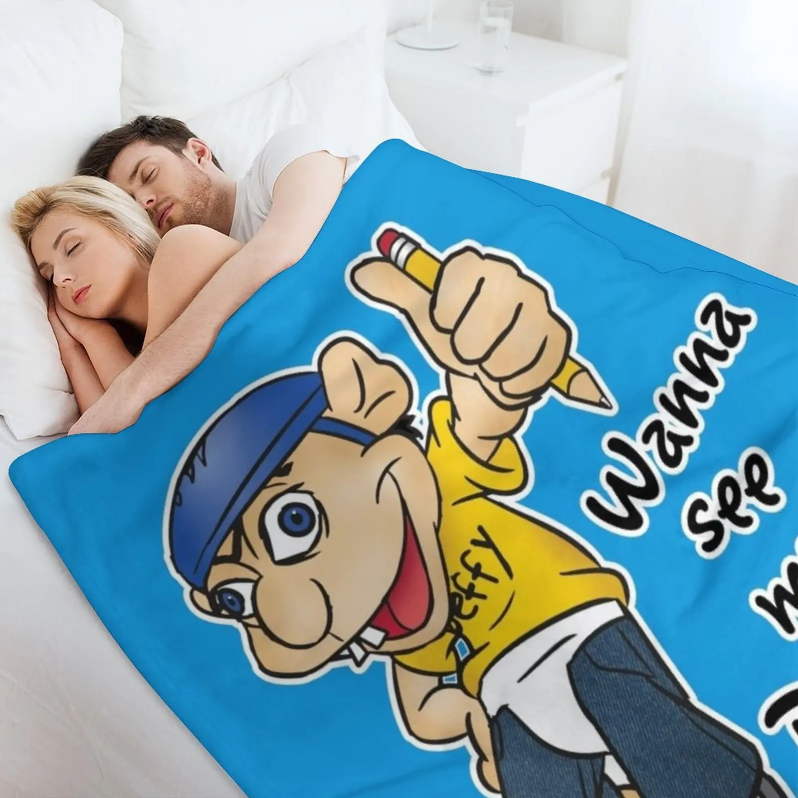 Джеффи Ванна Привет мое карандаш? - Забавное одеяло с персонажем SML винтажные