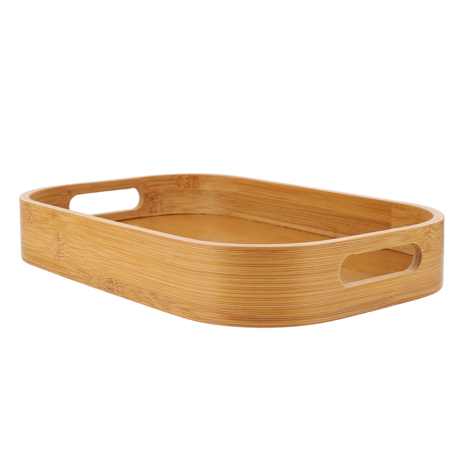 

Retro Coffee Table Bamboo Storage Tray Double Handle Pizza Crust 33X23X5CM Fruit Home Khaki Tableware Teaware