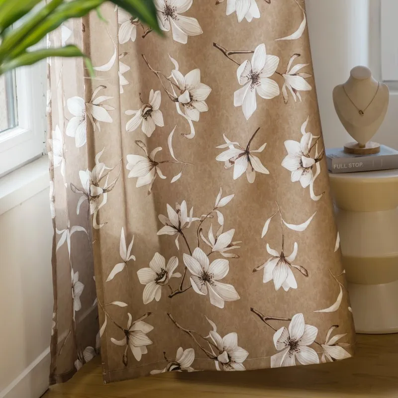 

Modern Simple Printed Cotton Linen Polyester Silk Curtains Blackout Office Hotel Home Curtains