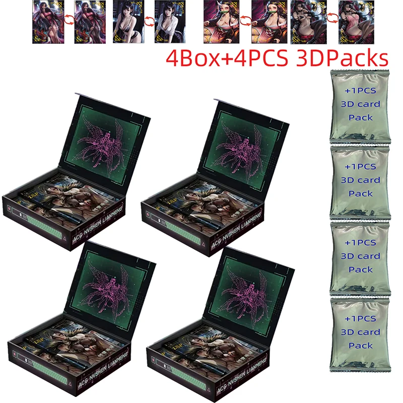 

Wholesale 4boxes ACG Goddess Story Alliance Collection Cards +4pc 3d Promo Packs Swimsuit Bikini Feast Booster Box Kid Toys