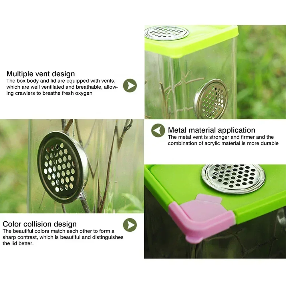 Акриловая прозрачная коробка для разведения рептилий пауков ящериц мантис