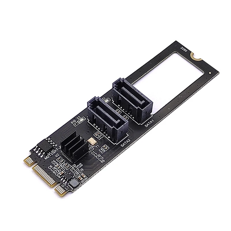 Новый M.2 NVME PCI-E PCIE на 2 порта SATA 3 0 адаптер расширения карты Райзер JMB582 Чип 6G