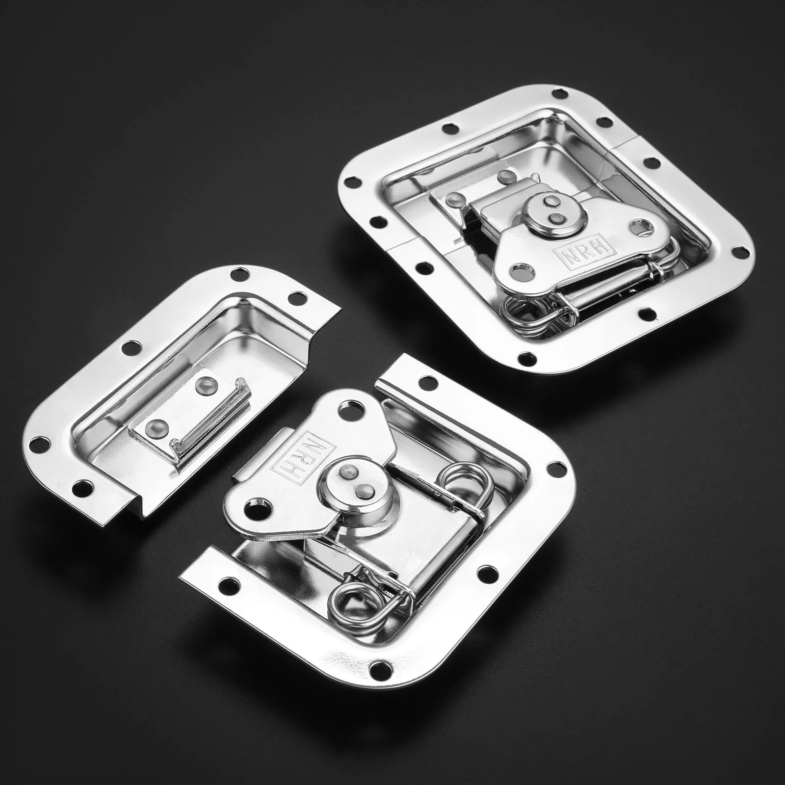 

2Pc 101*108mm Toolbox Equipment Box Flight Case Spring Loaded Recessed Butterfly Latch Lock Hasps Iron Buckle Cabinet Door Latch