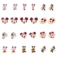 disney pink minnie mickey mickey mouse fashion cartoon shape to send friends epoxy resin earrings ear clips