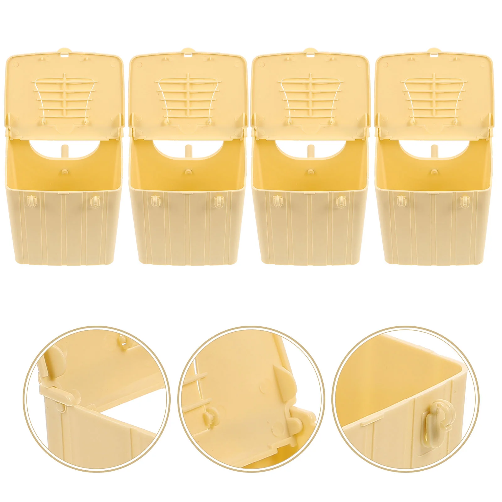 

4 Pcs Bird Breeding Box Hanging Hatching Wooden House Terrarium Nest Parakeet Plastic Hut Simple Style