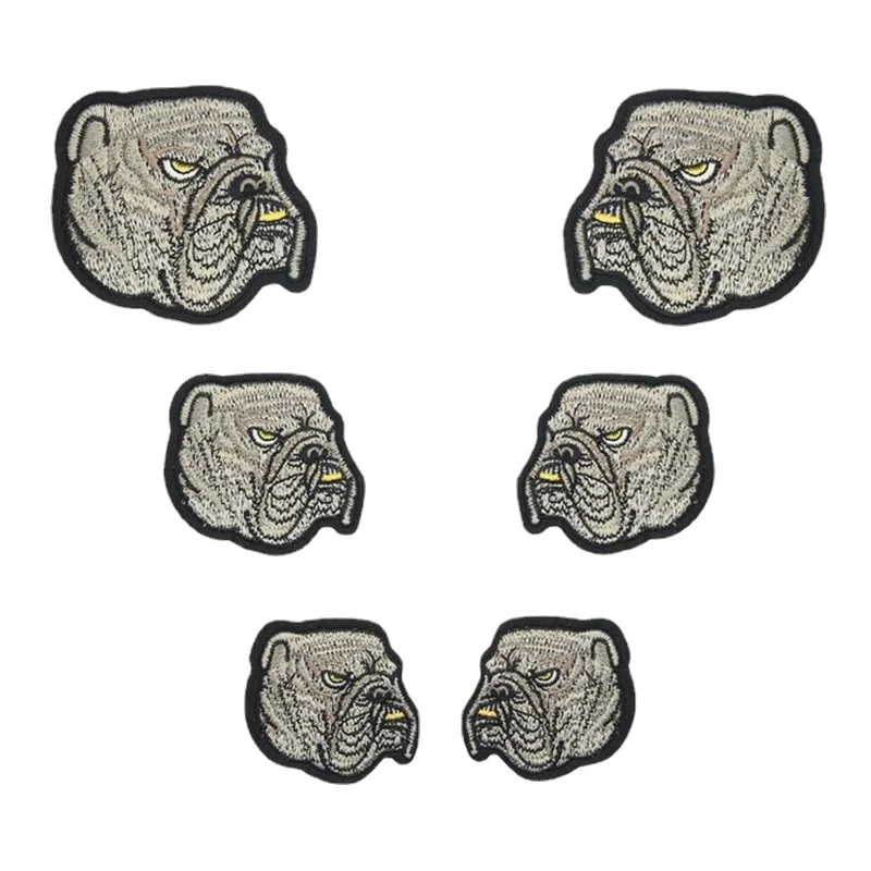 

50pcs/Lot Luxury Embroidery Patch Animal Bulldog Grey Shar Pei Pet Shirt Bag Hat Clothing Decoration Accessory Craft Applique