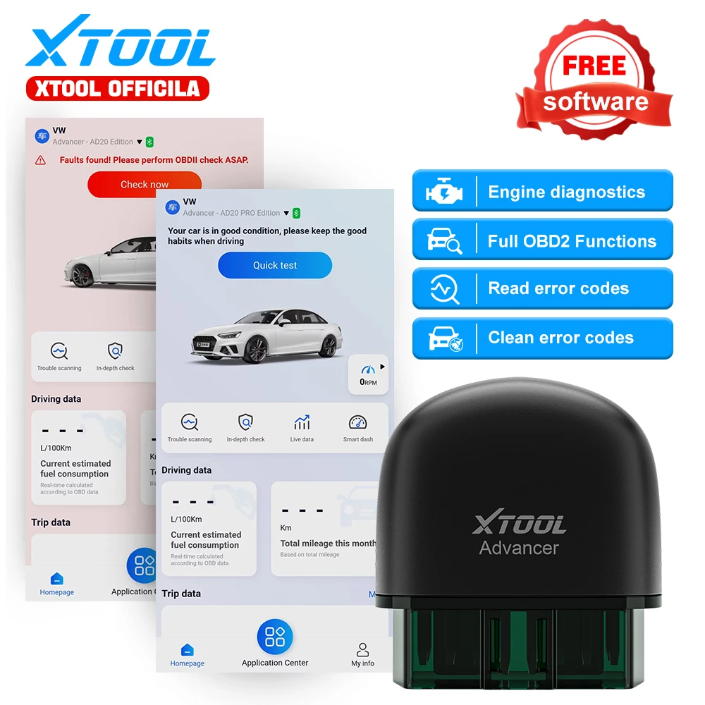 

XTOOL Advancer AD20 Car Engine Diagnostic Tools OBD2 Code Reader Scanner Android /IOS Better than ELM327/AD10 Update