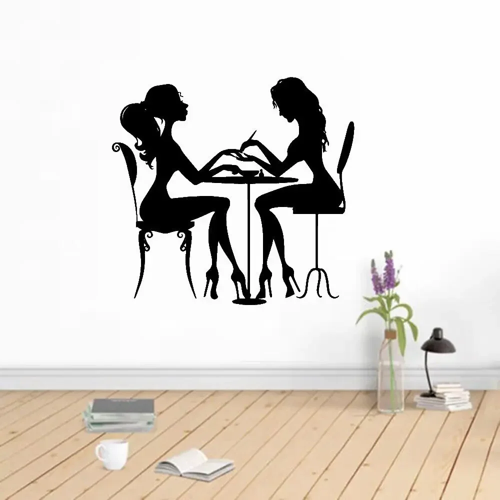 Виниловая съемная наклейка на стену для салона красоты ногтей настенный декор