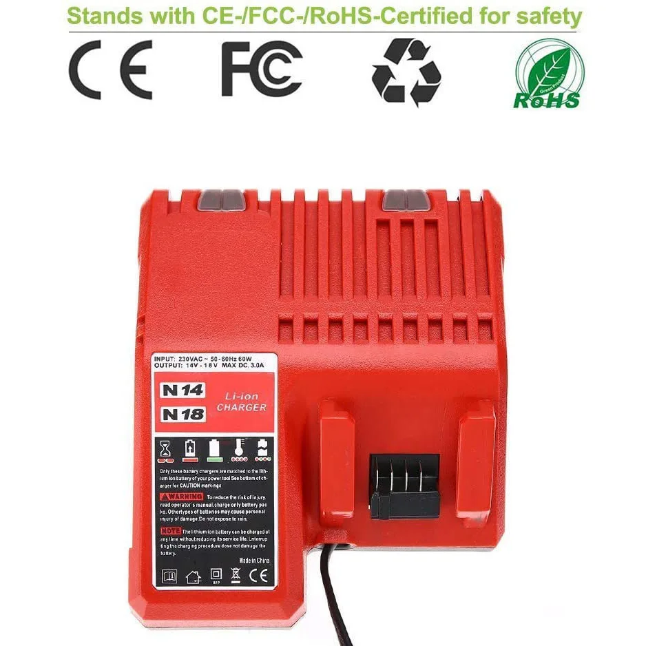 

Free shipping 18V Power Tool Lithium Battery Charger Replacement For Milwaukee Charger M&18 EU/US Plug