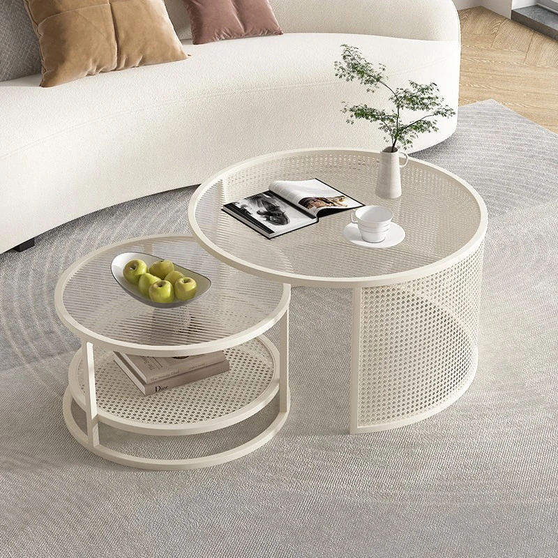

Металлические круглые журнальные столики для гостиной, современный дизайн, журнальный столик для хранения, минималистичный напольный столик, плиссированная мебель для дома