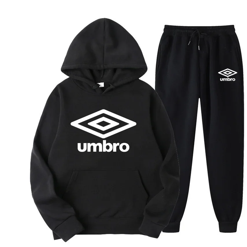 

Осенний костюм UMBRO 2023 года с толстовкой с капюшоном для мужчин и женщин, уличная одежда, повседневная одежда, толстовки с принтом для бега и спортивные штаны, комплекты из двух предметов