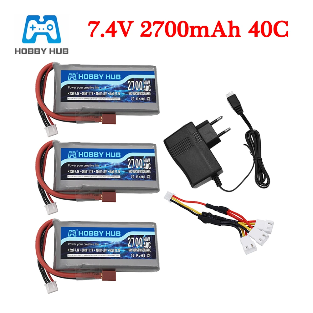 7,4 V 2700mAh RC Lipo батарея 2S зарядное устройство наборы для Wltoys 12428 12423 RC автомобиль feiyue 03 Q39 FY07 Фотоэлементы автомобильный аккумулятор