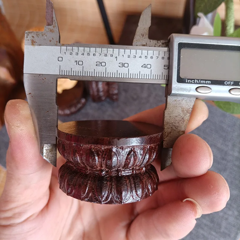 

Резная деревянная основа лотоса, миниатюрная основа в форме черного сандалового дерева, художественные работы, маленький деревянный держатель Будды, украшение для домашнего декора