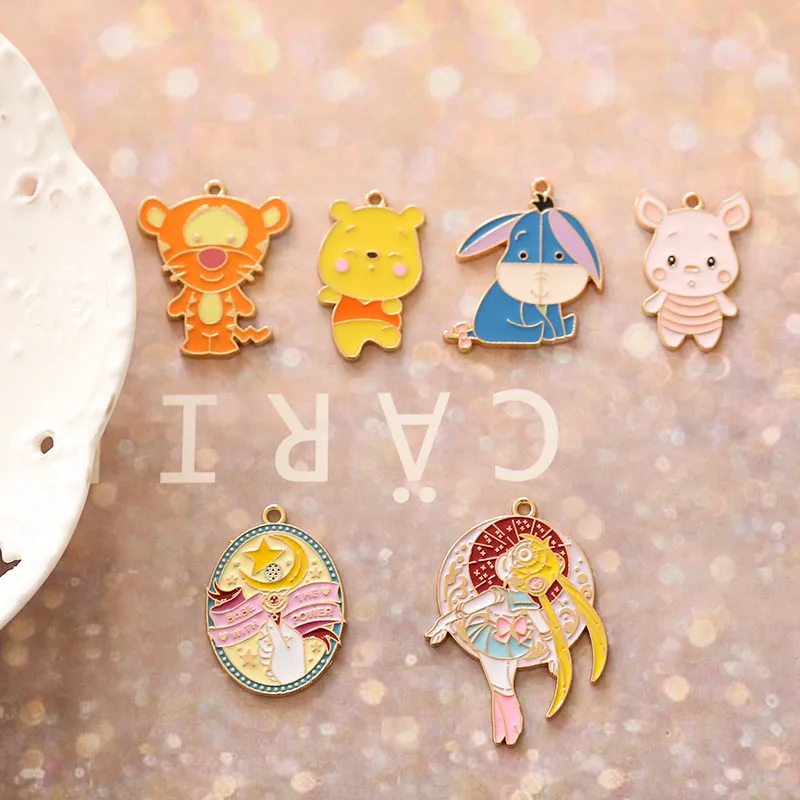 10 шт. аксессуары сделай сам капли масло сплав мультфильм поросенок Винни Пух