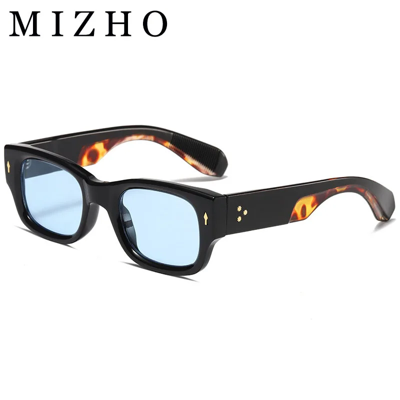 

MIZHO Hot Vintage Rectangle Sunglasses Men Resin Clear Lens Ladies Blue Cool Sun Glasses Brand Design Steampunk Retro Eyewear