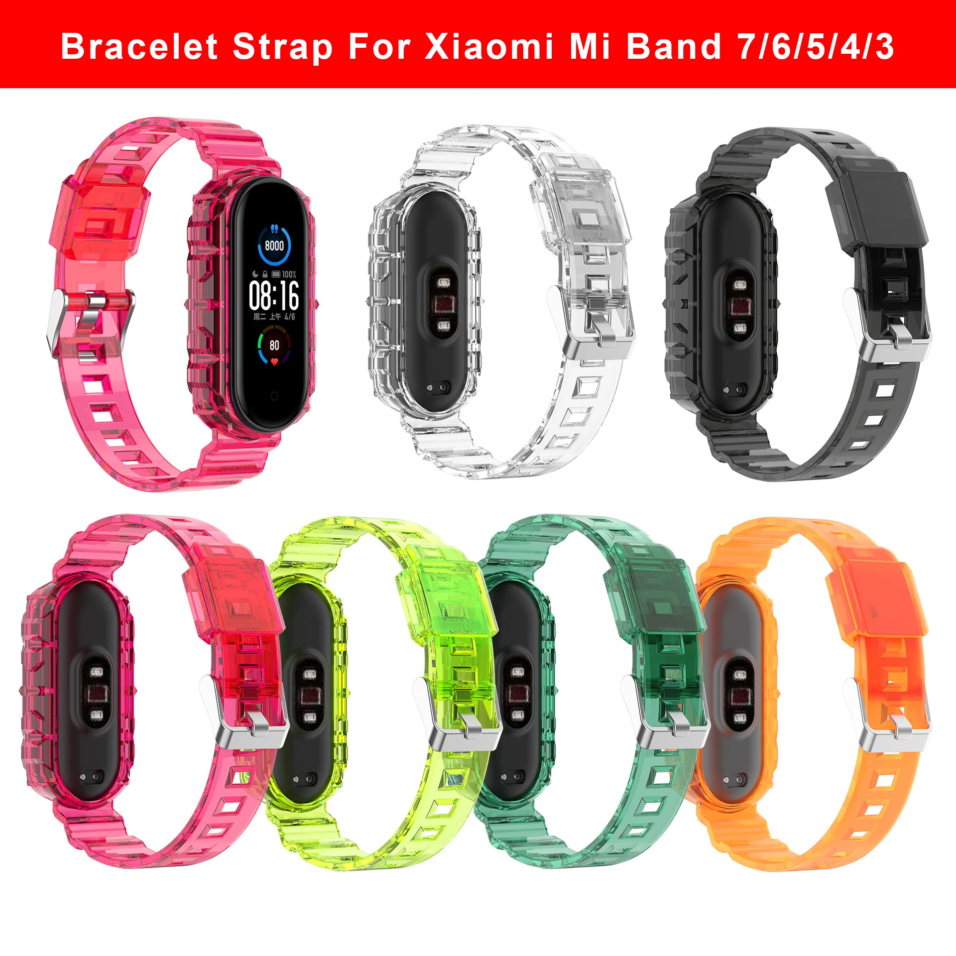 Silicone Strap For Xiaomi Mi band 8 3 4 5 6 7 Sport Smart watchband Bracelet for Xiaomi band 8 miband8 NFC Strap Wristbands