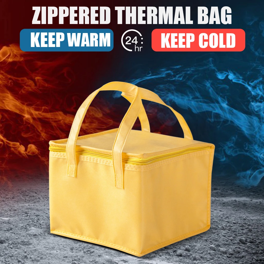 

Insulated Thermal Cooler Bag Cool Lunch Foods Drink Boxes Drink Storage Big Square Chilled Bags Zip Picnic Tin Foil Food Bags