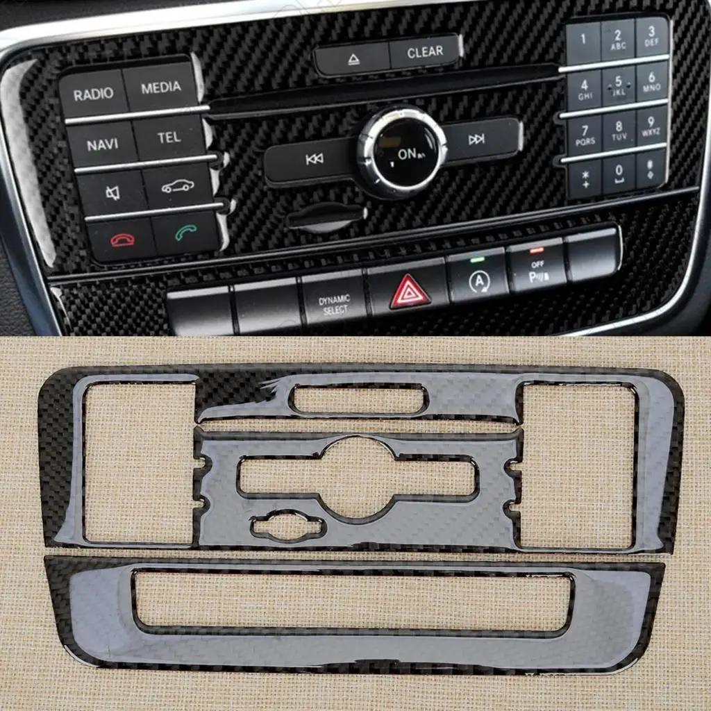 

Center Console CD Panel Frame Cover Black Carbon Fiber Trim Fit for Mercedes Benz GLA180 GLA200 CLA180 CLA200 CLA250 2016 2017