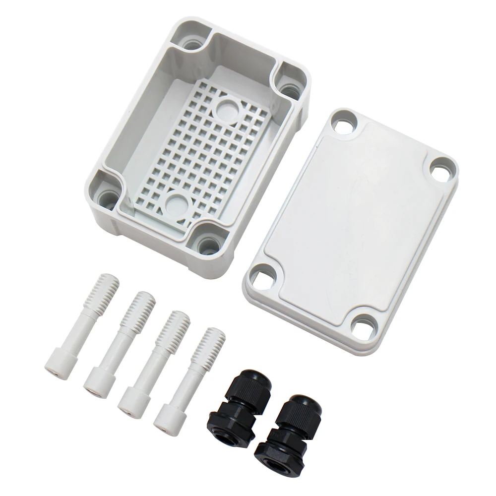 

Makerele Outside Electrical Box Waterproof Grey 95*65*55mm Ip67 M3 Project ABS Plastic Case With 2 Npt for Outdoor Enclosure