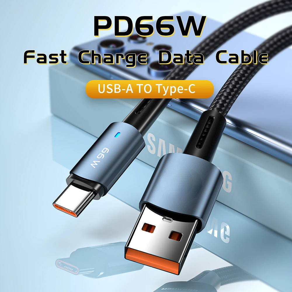 

PD66W USB Type C Cable Fast Charging Wire For Xiaomi 12 11 Pro Redmi Mobile Cell Phones Charger Data Cord