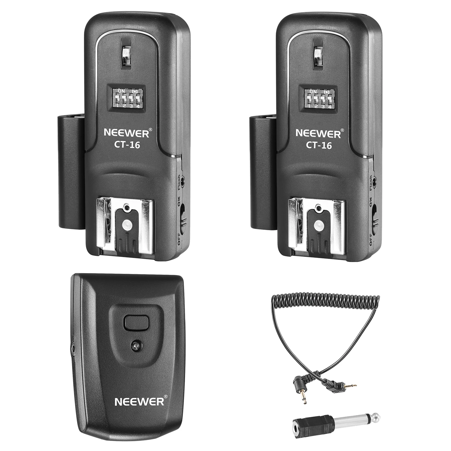 

Neewer 16 Channels Wireless Radio Flash Speedlite Studio Trigger Set, Including (1) Transmitter and (2) Receivers Fit for Canon