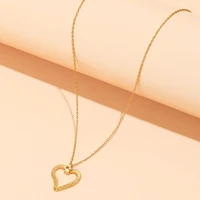 fashion empty heart pendant gold necklace for ladies exquisite clavicle chain womens jewelry gift
