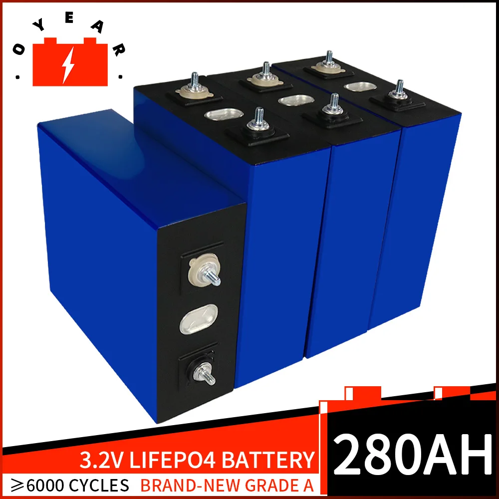 

3.2V 280AH Lifepo4 Rechargeable Lithium Iron Phosphate Cell Pack DIY 12V 24V 48V Solar Battery For RV Vans Campers EV Boats