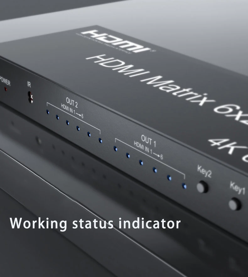 HDMI матрица 6x2 сплиттер с оптическим A/L аудио видео конвертер EDID для ПК ТВ двойной