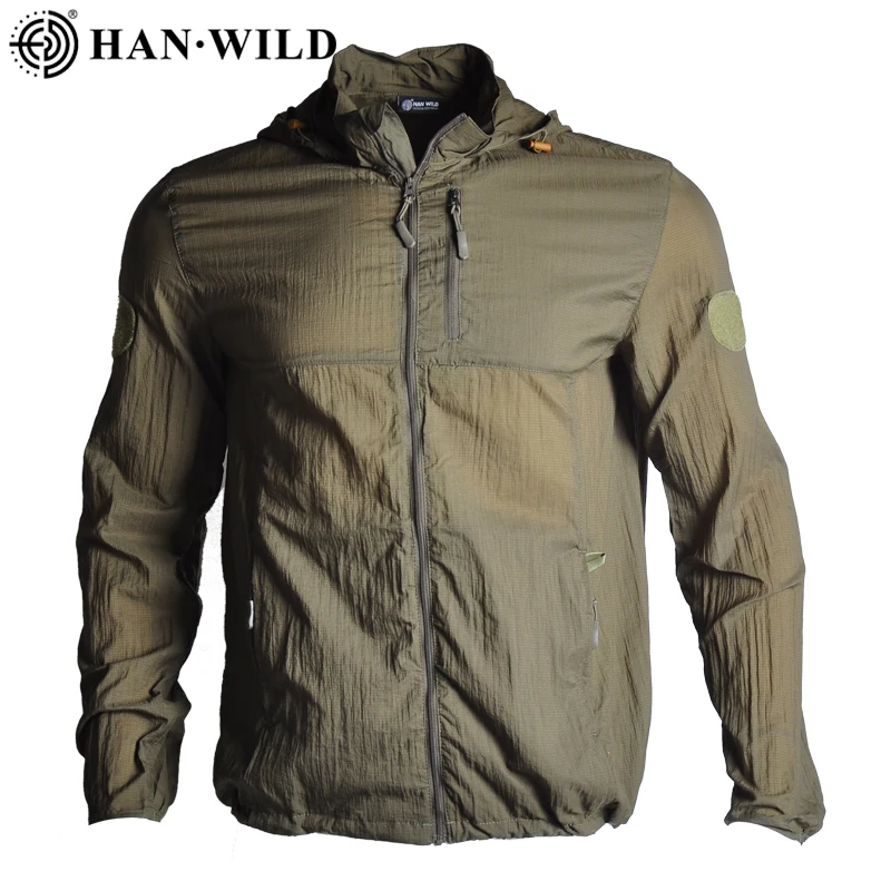 

HAN WILD Sun Protection Jacket Thin Camping Hiking Quick Dry Skin Windbreaker Men Women Waterproof Clothing Fishing Hunting
