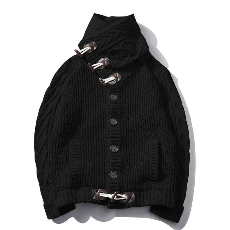 Kenntrice Men'S Sweaters Jumpers Outerwear Thermal Winter Male Fashion For Man High Collar Cardigans Casual Stylish Turtleneck