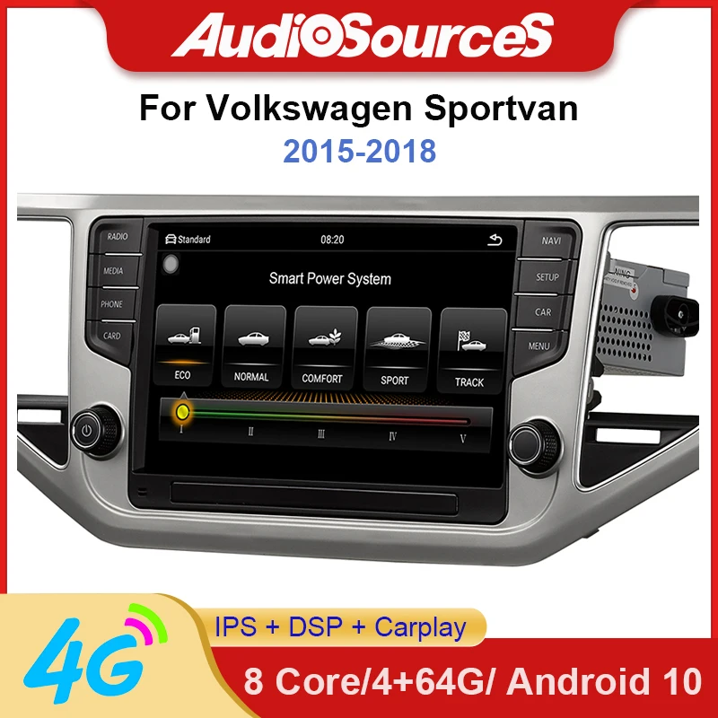 

Автомобильный мультимедийный видеоплеер Octa-Core, 4 + 64 ГБ, 9 дюймов, Android 10, для автомобилей VW SPORTSVAN 2014-2018 MQB GPS SWC