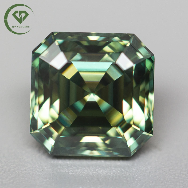 Новый Зеленый Asscher Cut 1 0-CT муассанит VVS1 прошедший Алмазный тестер с сертификатом GRA