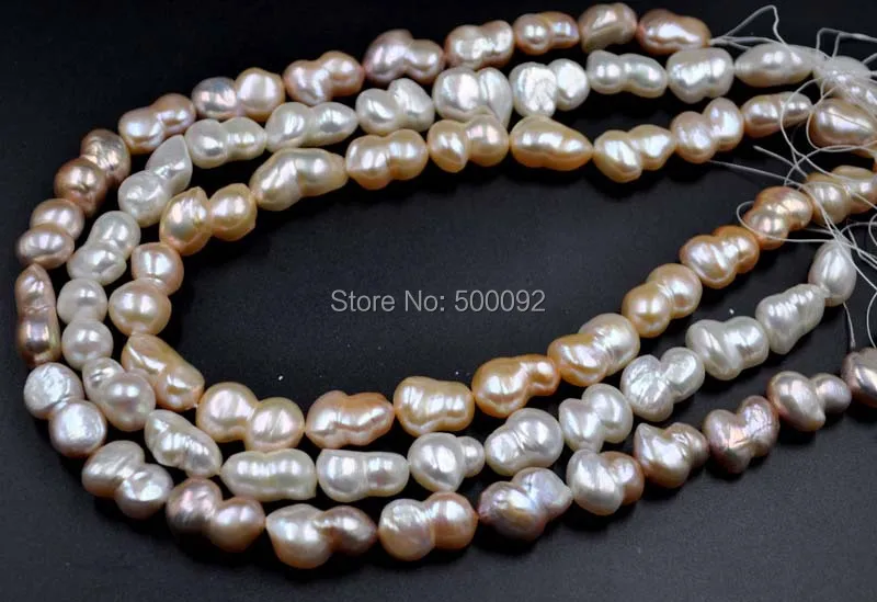 

wholesale 3 strands big 11-13mm Freshwater Baroque Pearl