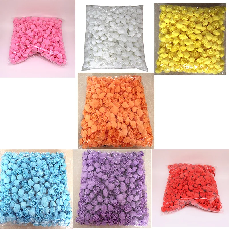 

500Pcs/Lot These Flowers Are Used To Decorate Flores Man-Made Decorative Roses Head Rose Bear Wedding House Artificial Flower