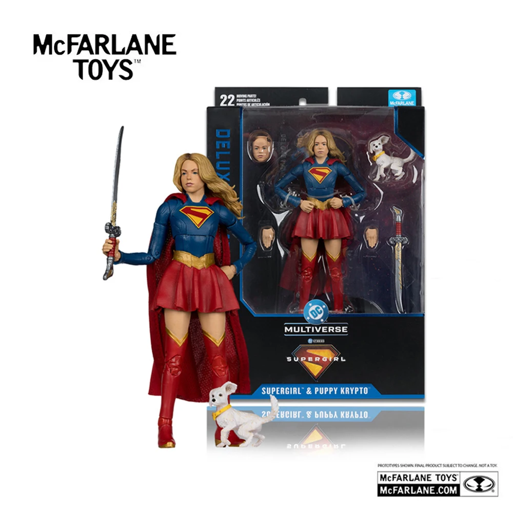 Фото Фигурка McFarlane Toys Supergirl and Baby Krypto Deluxe Theatrical Edition, 7 дюймов, модель из фильма, кукла, гаражный набор для сборки №1