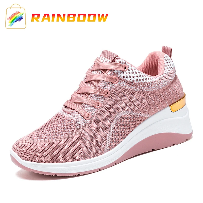

Fashion Women Platform Sneakers Flat Vulcanize Shoes for Woman Mesh Breathable Sports Shoes Ladies Casual Walking Sneaker
