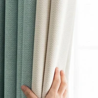 nordic ins style curtains for living dining room bedroom simple domia cotton linen solid color stitching shading window decor