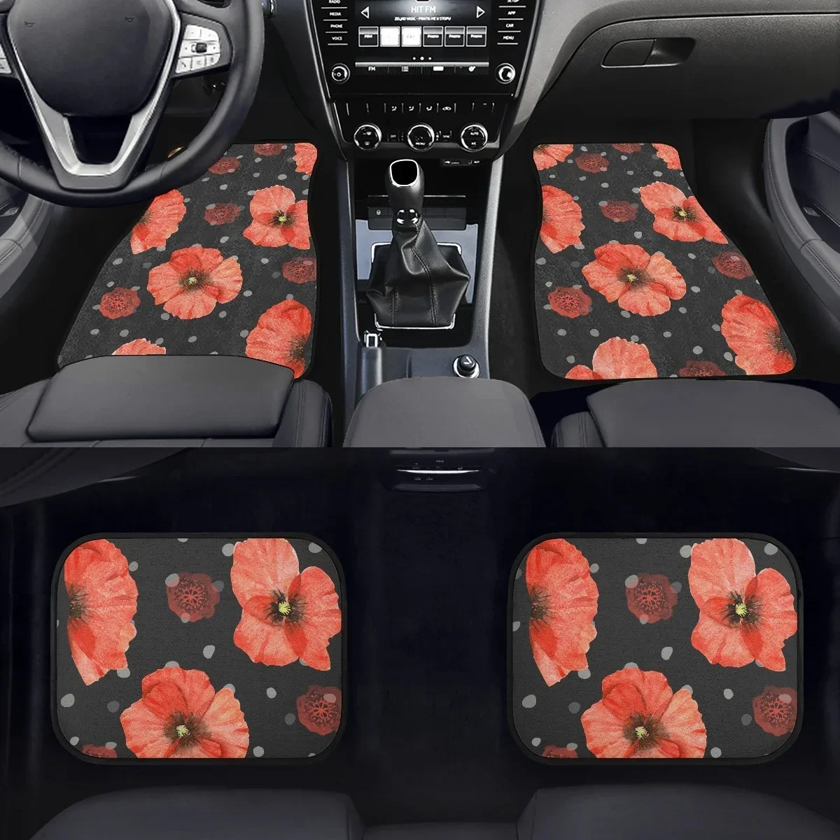 4 шт. автомобильные коврики с рисунком гибискуса