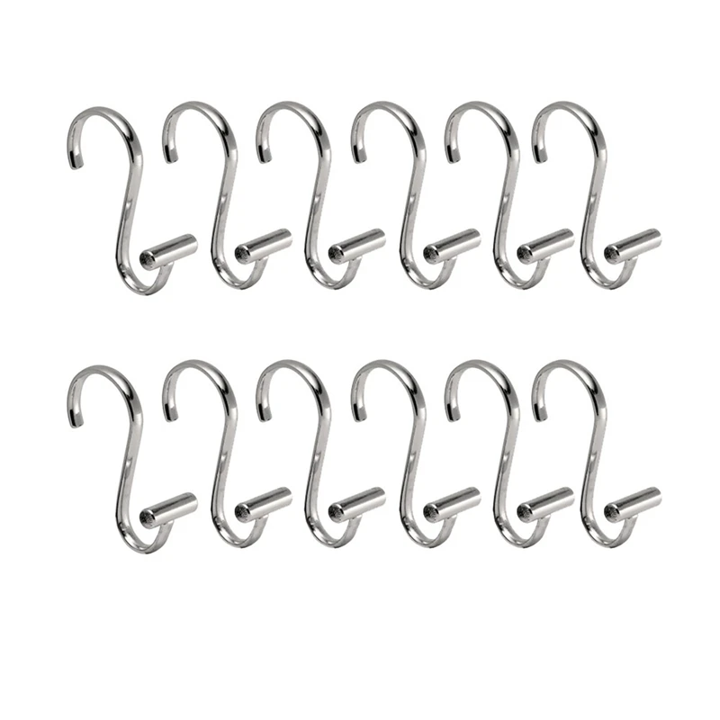 

12Pcs T-Bar Metal Shower Curtain Hooks, Rust Resistant Shower Hooks Rings For Kid's Bathroom, Guest Bathroom, Bathroom