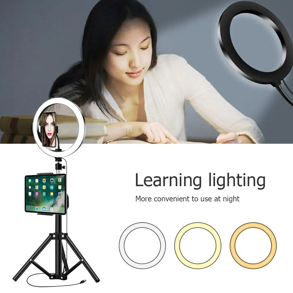 

3200K-5500K Dimmable Ring 26cm LED Fill Light Excellent ABS and Aluminum Alloy Frame Selfie Lamp for Makeup Video Live