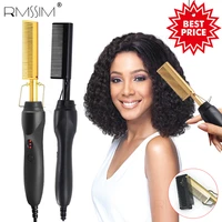 multifunctional hair curler hot comb hair straightener professional beard straightener electric heating flat irons comb for hair