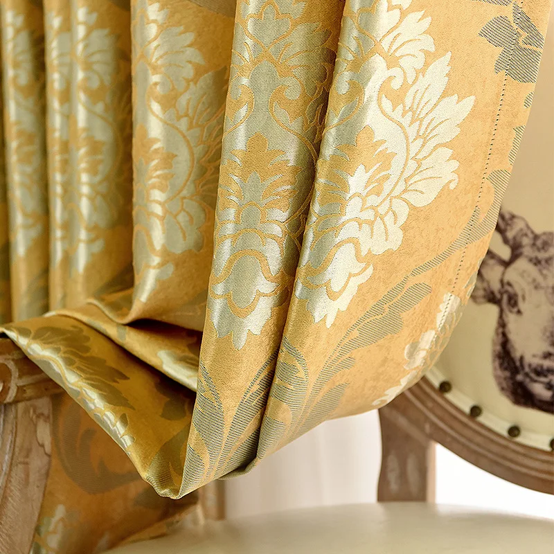 

New Curtains for Living Dining Room Bedroom Thickened Double-sided Jacquard Black Silk Shading Window Curtain Room Decor