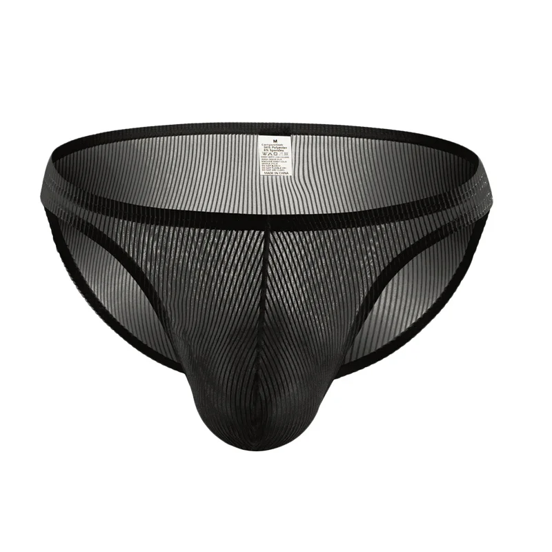 

Мужские трусы брифы с заниженной талией, черные прозрачные трусы танга, сексуальное нижнее белье для мужчин, гей-трусы с низкой посадкой,