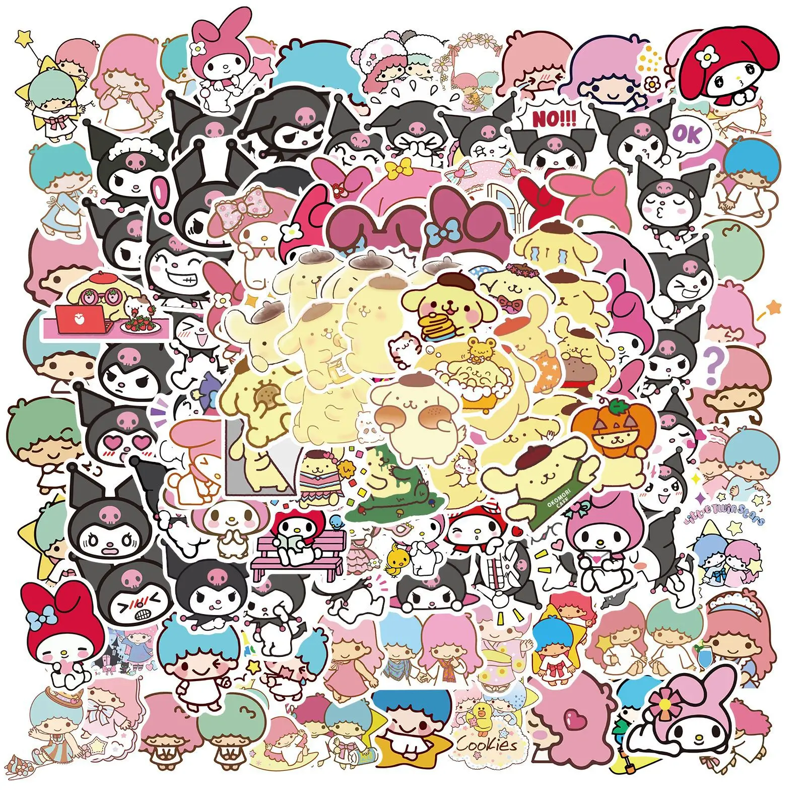 

200pcs Sticker Sanrio Stickers Toys for Girls Kuromi Cute Stickers Anime Stickers Laptop Skin My Melody Sticker Sticker Pack